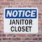 Signmission Janitor Closet, 10 in W x Rectangle, Plastic OS-2PACK-NS-P-710-L-13748 - alternate 4